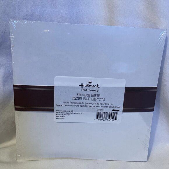 Hallmark 2 Blank Memo Pads 1 Self Stick Pad 1 Pen Stationary Set Floral Bow - Picture 2 of 9